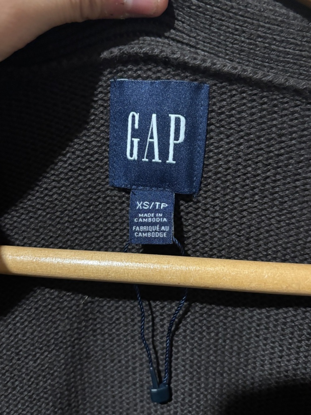 GAP 100% Cotton cardigan in dark brown BMWOT - Picture 5 of 9